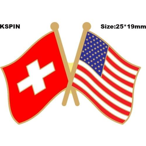 Switzerland & U.S.A. Friendship Flag Lapel Pin Friendship Flag Badge Flag pin
