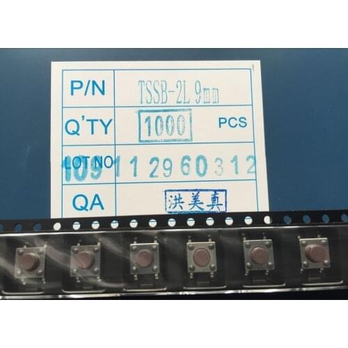 Taiwan Huajie Touch Key Switch 6*6*5mm TSSB-2L 9MM Original Spot Patch