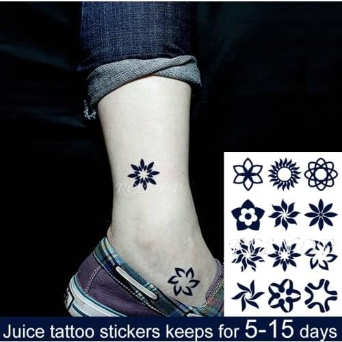 Waterproof Temporary Juice ink Tattoo Sticker Personal Flower Sun Geometric Pattern Fruit Gel Long lasting tatto for Men Women