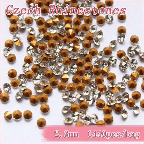 Top Quality Czech Rhinestones 1440pcs/bag 2.3mm Clear Crystal Pointback Stone Bridal Trim Limited Quantity to Sell