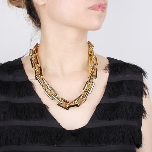 YD&YDBZ Hip Hop Gold Color Chain Necklaces For Women Vintage Big Metal Choker Necklace Punk Style Jewelry Accessories Girl Gift