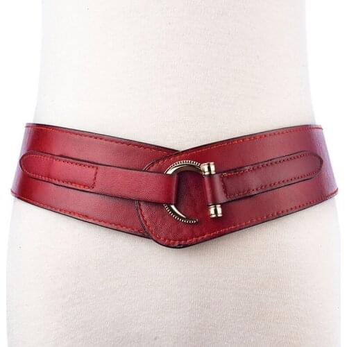 Womens Wide Belt Ring Decorated Fashion Female For Women Dress Down Skirt Elastic Waist Female Belt BL203