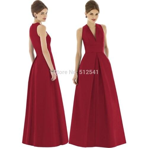 V neck custom made satin Hot Women Ladies Maxi Summer Long Evening Party Dress Beach Dress Sundress White Wine Red Clothes