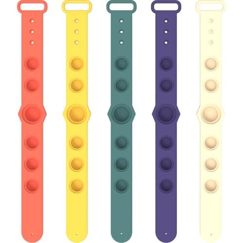 1Pc Push Pop Bubble Sensory Toy Fidget Toys Wristband for Kids Adult Anti-stress Squeeze Bracelet Autism Stress Relief Toy