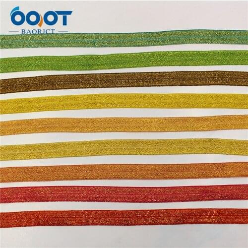 16mm,10 yards Gold powder Elastic Foldover Elastics Stretch Hair Ties Headbands for Baby Girls Hair Bow,E-20514-1106