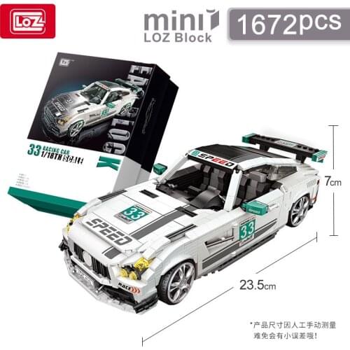 1672PCS LOZ Blocks Sports Racing Car Model Building Bricks for Children Educational Gifts Fun Toys Kids Present Boy 1128