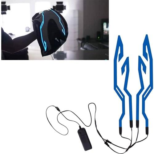 2PCS Stick On Motorcycle LED Luminous Sticker Night Riding Helmet Light Signal Flashing Strip Universal w/ Charger
