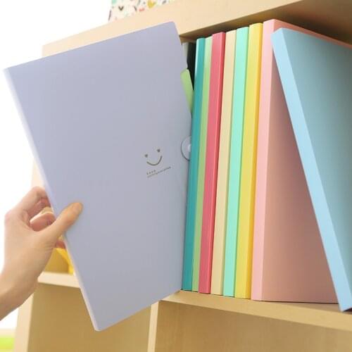 5PCS Plastic Candy Color Document Bag Envelope To The Organ Package Multilayer 5 Into The Folder