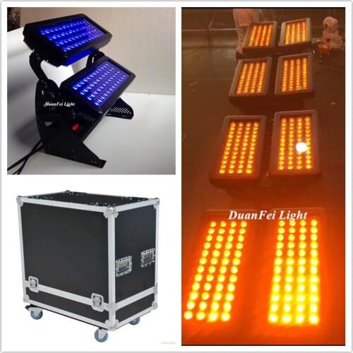 6pcs+flightcase) Church Tower Building LED Wash Wall Light 96x15w 5in1 led wall washer dmx rgbwa outdoor city color ip65