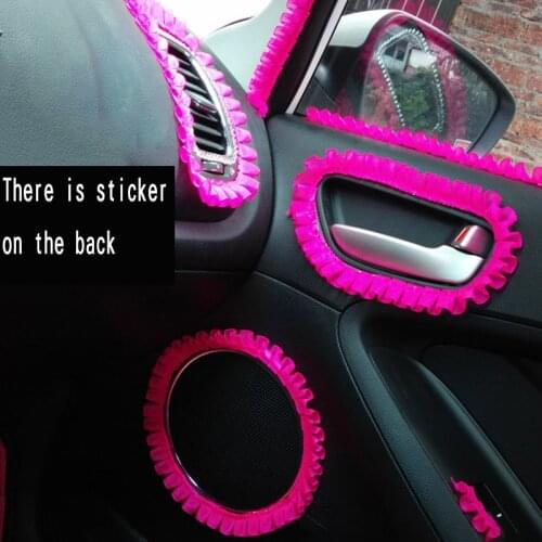 Automotive Interior Stickers Pink Red Lace Car Stickers and Decals Car Styling Auto Motorcycle Hood Engine Cover DIY Lace Women