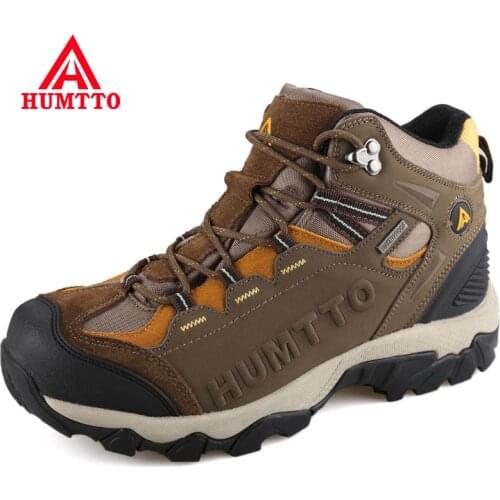 HUMTTO 2020 Waterproof Hiking Boots Breathable Lace Up Ourdoor Shoes Mens Leather Climbing Trekking Tourism Sneakers Men Women