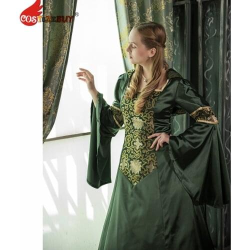 Costumebuy Womens Renaissance Medieval Gothic Victorian Vintage Costume Hooded Dress Princess Cosplay Dress Custom Made