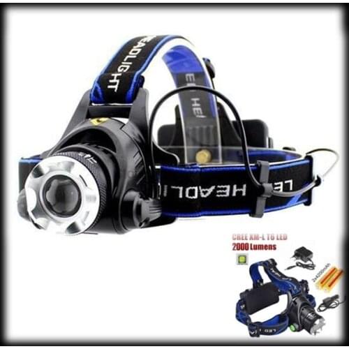 By dhl or ems 50pcs led Headlight XM-L T6 LED 2000LM led Headlamp light