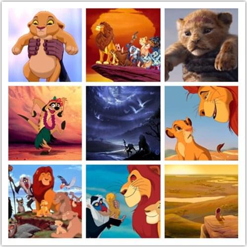 Disney Classic Cartoon Lion King Simba Diamond Painting Cross Stitch Embroidery Mosaic Artist Home Decoration Gift