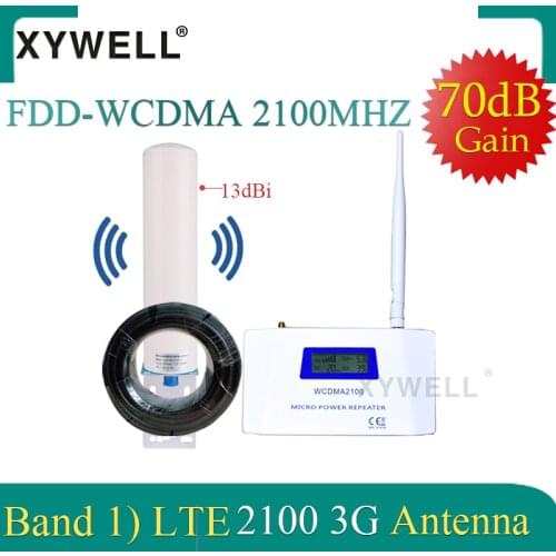 Gsm amplifier 3G Repeater 2100Mhz gsm Signal Booster 3G 2100 Amplifier UMTS WCDMA Band1 Mobile Phone Amplifier with 4G Antenna
