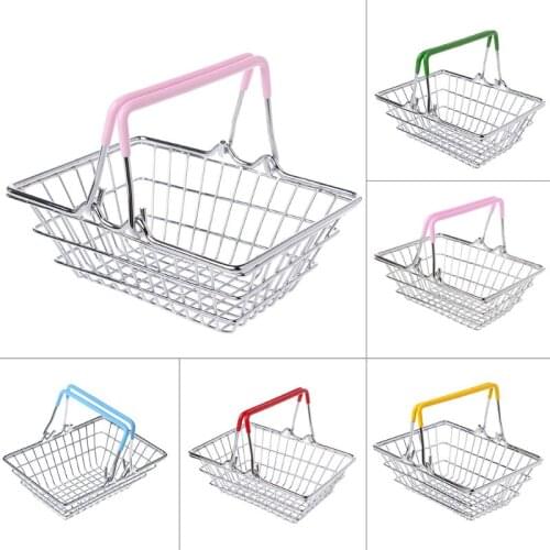 HX5D Mini Supermarket Shopping Hand Basket Kids Toy Pretend Play Home Decor
