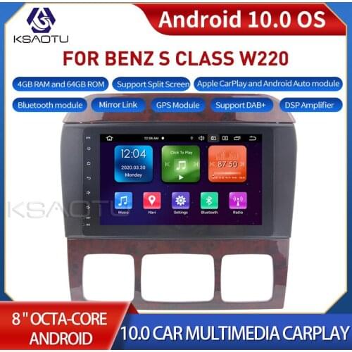 KSAOTU 8031 8" 8-Core Android 10.0 Car Stereo Carplay DSP DAB+ GPS WiFi USB DVB-T 4G TPMS Canbus OBD2 For BENZ S-CLASS W220