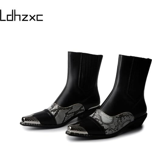 LDHZXC 2020 fashion Autumn Winter Women Ankle Boots wedges high Heel Female Chelsea Boots With Short snow Boots black size 43