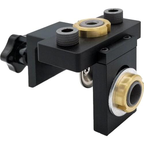 Pocket Hole Jig Kit Tool, 8/10/15 mm 3 in 1 Woodworking Doweling Jig Kit with Positioning Clip Adjustable Drilling Guide Puncher