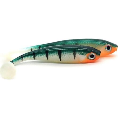 New Lure Soft Bait 3D T Tail Bionic Fish Bait 11 Colors 7CM 2.1g Fishing Bait Perch Black Fish Cocked Mouth Fish Dedicated