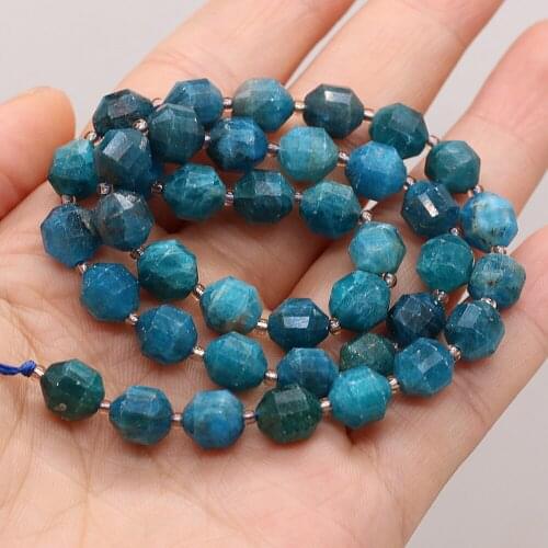 New Beaded Natural Stone 8mm Faceted Apatite Spaced Loose Beads For Jewelry Making Charm DIY Bracelet Accessories Unisex Gift