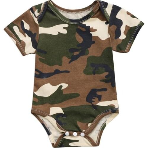 New Cute Newborn Baby Boys Girls Camouflage Short Sleeve Romper Jumpsuit Clothes One-piece