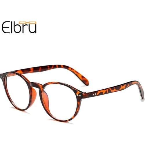 Elbru 2021 Retro Fashion Anti Blue Light Glasses Frame Small Round Colorful Eyewear For Women Men Clear Lens Plain Spectacles
