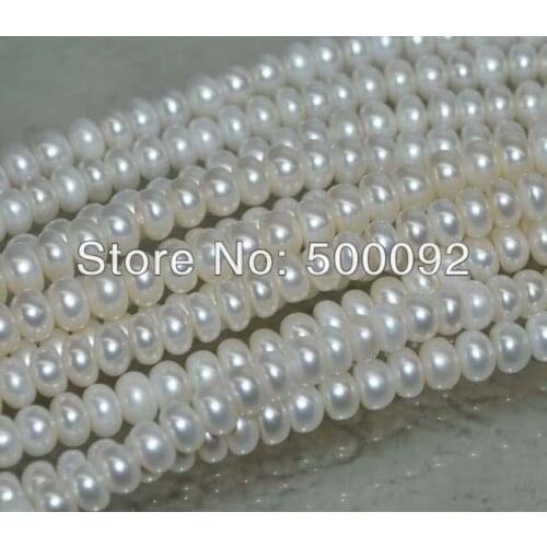 Wholesale 5 strands 7-8mm flat freshwater pearl strands