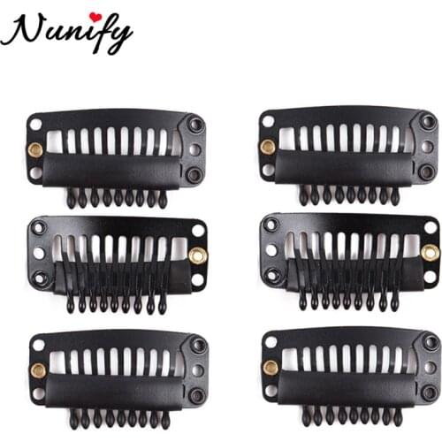 Nunify Clips For Hair Cloth Wig Combs Flat Hair Clips 6 Teeth Hair Wig Clips For Full Lace Wig Cap Wig Accessories Hair Tools
