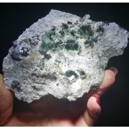 159.4gNatural rare green fluorite crystal column associated mineral specimen stone and CRYSTAL HEALING CRYSTAL QUARTZ GEM