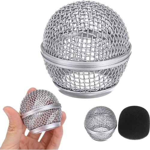 Microphone Replacement Grille Steel Mesh Cover Round Ball Shape Microphone Cap For Shure SM58 SM58LC SM58SK SM58S Mic Cover