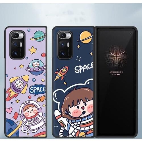 Mix Fold Funda Case for Xiaomi Mix Fold Space Universe Painting PU Leather Shell Coque Shockproof Protective Phone Case Cover
