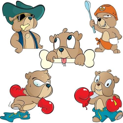 Three Ratels QMH44 Naughty cartoon dog animal sticker Decoration of nursery places kids room Decal