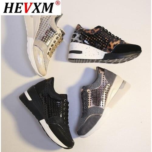 Height Increasing Women Shoes Casual Loafers Woman Fashion Sneakers High Quality Ladies Platform Shoes Wedge Leopard Plus Size