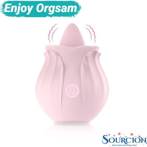 Sourcion G Spot Vibrator Clitoral Tongue Licking Clit Stimulator Sex Toy for Women USB Magnetic Recharge Breast Nipple Massager