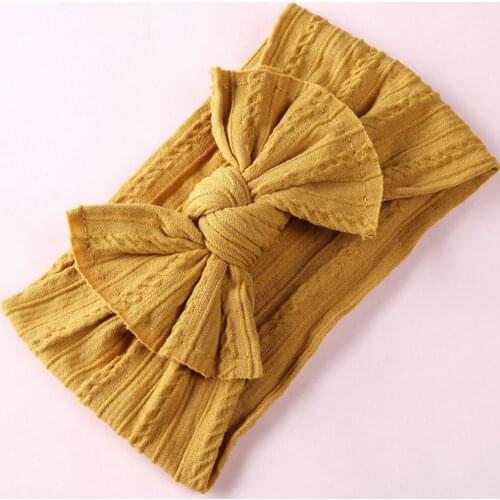 10pcs/lot 2020 New Arrival Jacquard Solid Color Baby Tied Hair Bow Elastic Soft Nylon Headband Hair Accessories Head Wrap