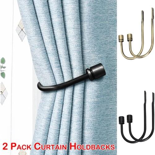 2 Pack Window Curtain Metal Holdbacks Tiebacks Hooks Decorative Ornament Window Treatment Wall Mounted for Drapery Home Decor