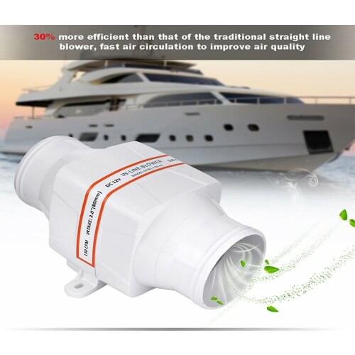3 Inch Corrosion Proof Boat Air Blower Fan Accessories Caravan Easy Install Low Power Marine Bilge ABS Water Resistant Electric