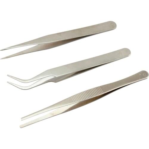 3pcs Precision Stainless Steel Electronic Tweezers Assembly Repair Set Tool new arrival hot worldwide hot selling top quality