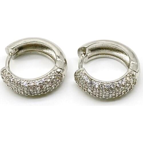 5pairs/lot New Fashion Hoop Gold Filled Cubic Zircon Paved Earrings