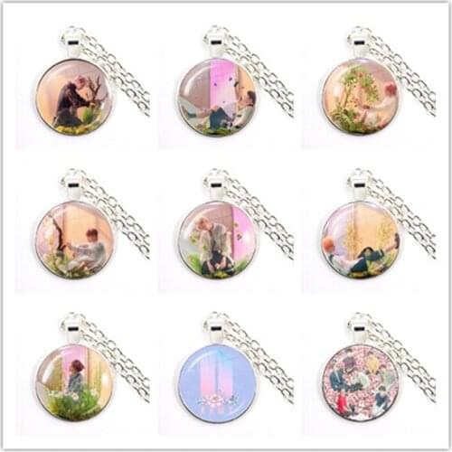 Army Bomb Glass Cabochon Necklace Kpop Choker Collar Jewelry K-pop Boys Accessories For Bigbang Fans Album Love Yourself Gift