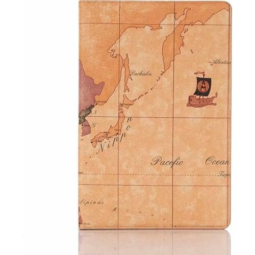 For Samsung Galaxy Tab S6 Case T860 T865 10.5 Inch 2019 Slot World Map PU Leather Tablet Cover Stand Smart Sleep Wake Coque+pen