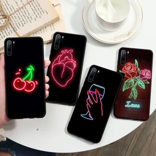 Neon lights Phone Case For Huawei P20 P30 P40 lite Pro P Smart 2019 Mate 10 20 Lite Pro Nova 5t