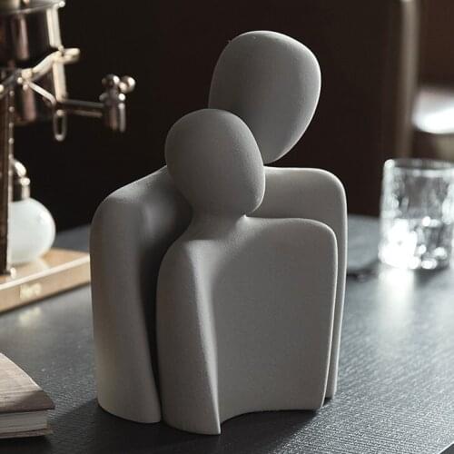Lover Ceramic Statue Couple Statue Nordic Modern Home Decor Bookcase Decor Living Room Crafts Sculpture Desk Decor Wedding Gift
