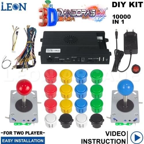 Kit Borne Arcade Pandora Box Saga 3d 128g Sanwa Original Arcade Button Rpi Dual Arcade Joystick Zippy Pandora Box 3d Wifi 8000