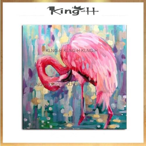 Hermoso cuadro de grulla roja para el hogar, 100% pintado a mano sin marco, pintura al óleo, obra de arte en lienzo, arte de par