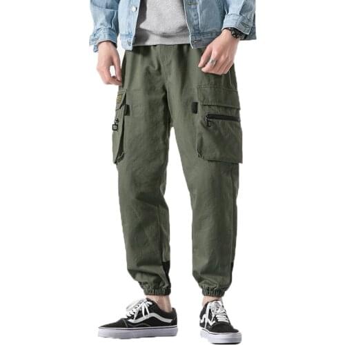 2020 New Brand Mens Cargo Pants Army Green Men Streetwear Track Pant Military Pencil Pant Zipper Fly Black Harem Pants Joggers