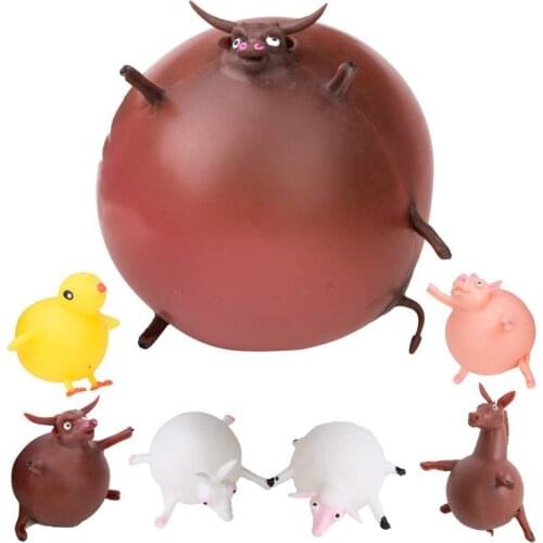 2019 hot sale Ball Toy Antistress Relief Ball For Fun Squeezable Stress Squishy Toy TPR Blowing Animal Wave Ball Stress