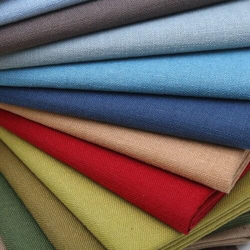 Natural Linen Fabric Handmade DIY Comfortable Soft Breathable Skin-friendly Background Plaid Tablecloth Upholstered Fabrics