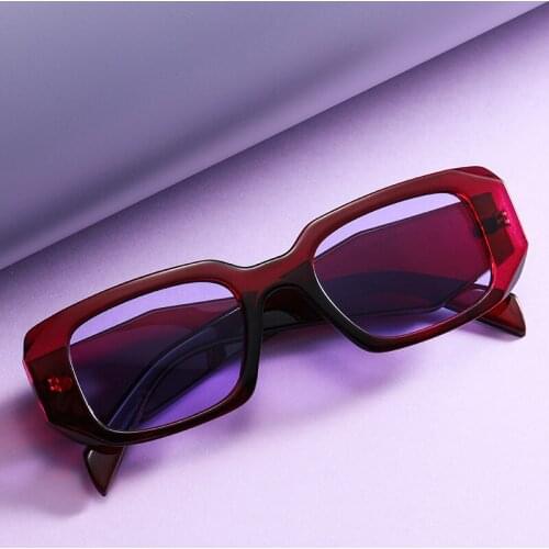 New Purple Polygon Sun Glasses Oversize Art Sunglasses for Men Women Fashion Texture Multifaceted Decorative Eyewear